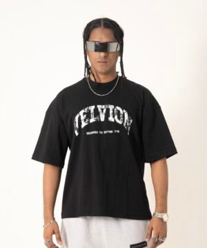VELVION Textured Line Boxy T-Shirt