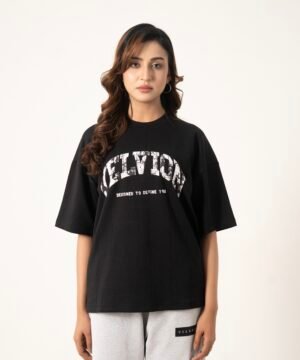 VELVION Textured Line Boxy T-Shirt