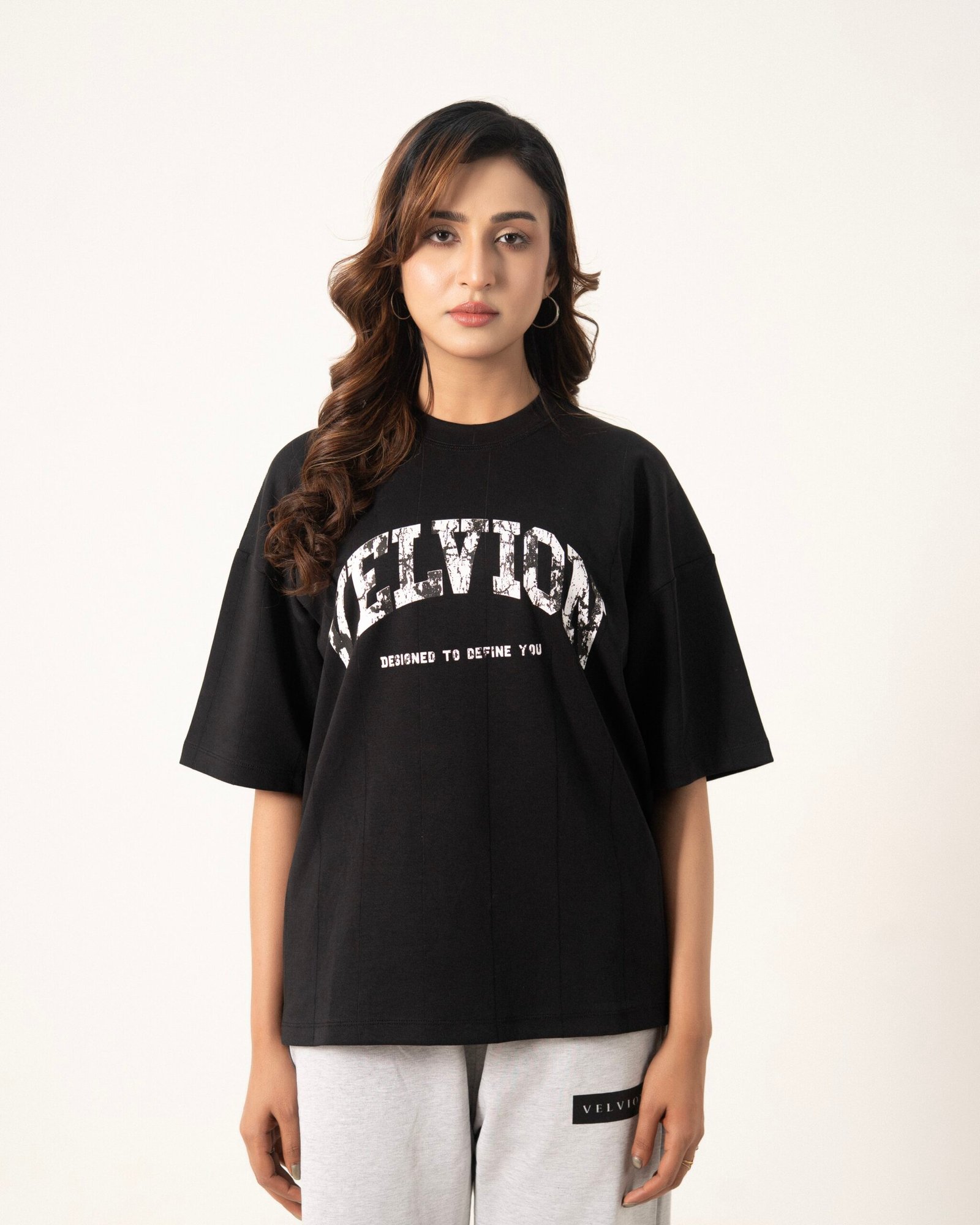 VELVION Textured Line Boxy T-Shirt